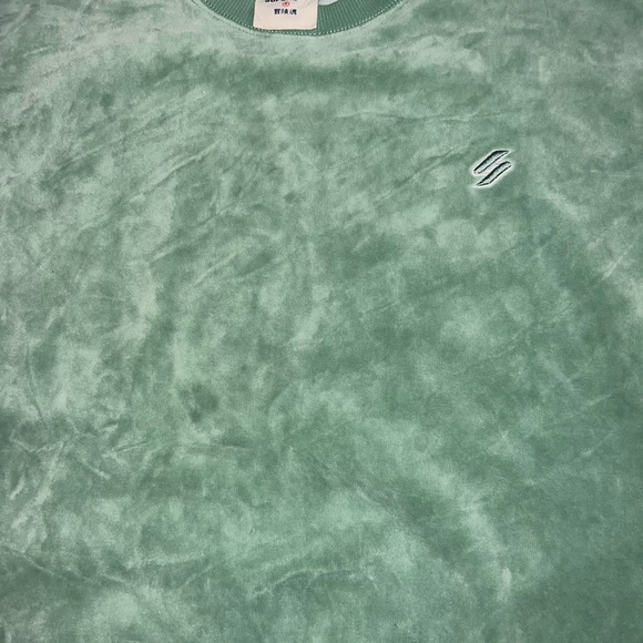 SUPERDRY Code S Logo Velour Oversized Crew in Mint Green Size XS/S - Picture 6 of 13